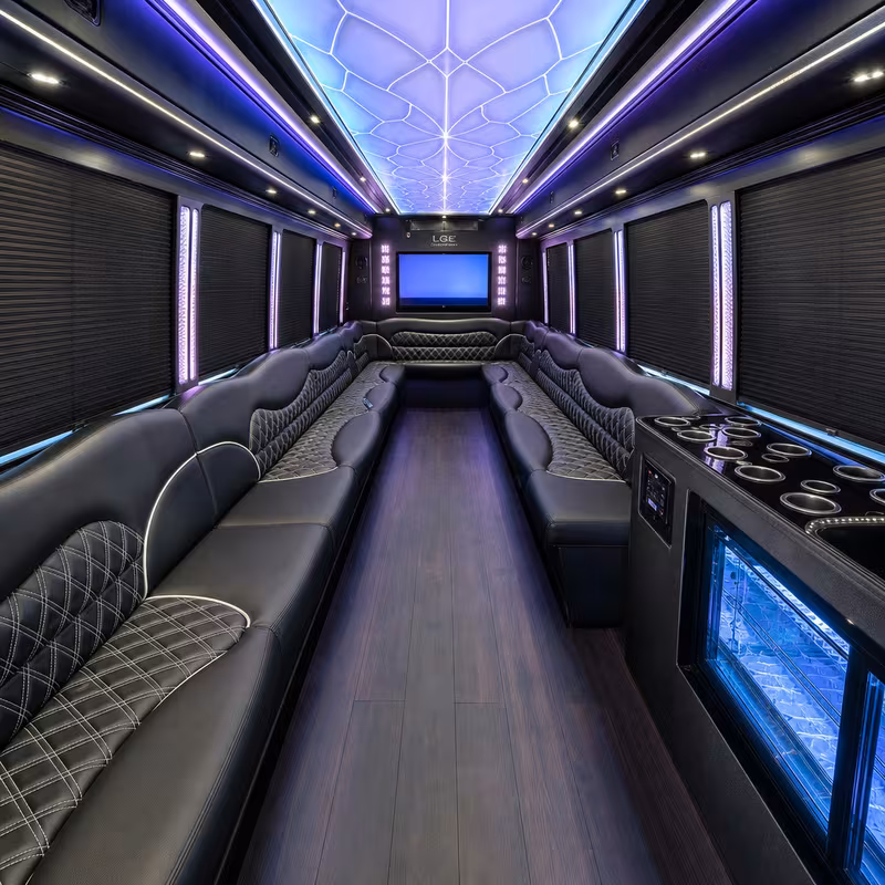 15 Passenger Party Bus Interior
