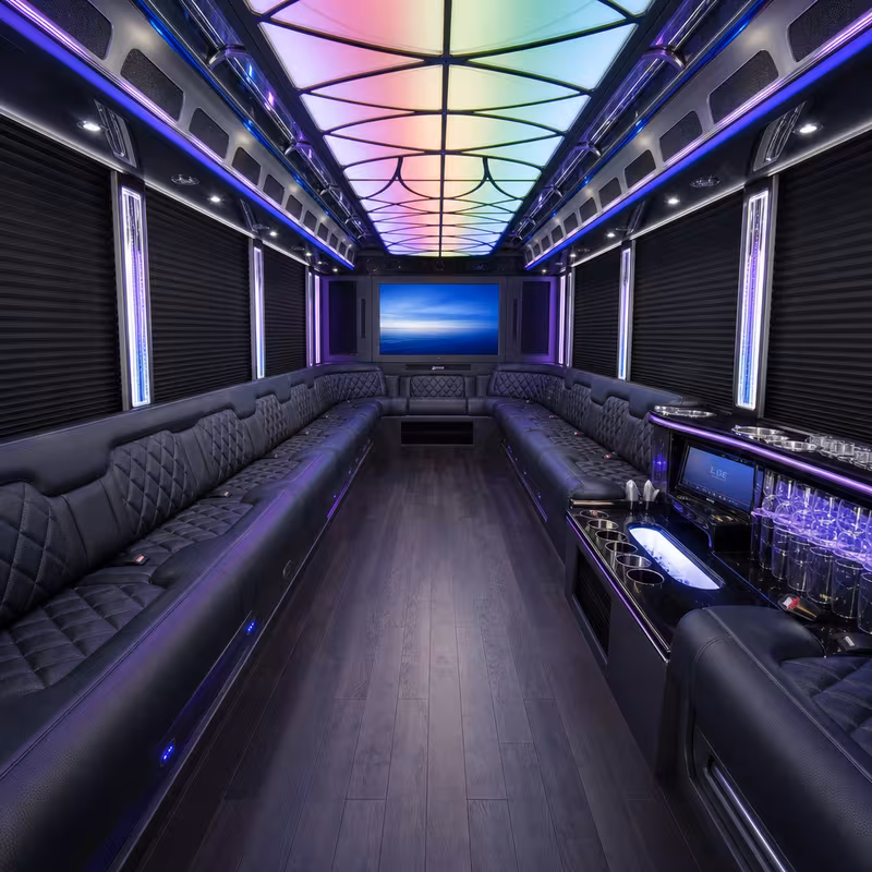 20 Passenger Party Bus Interior