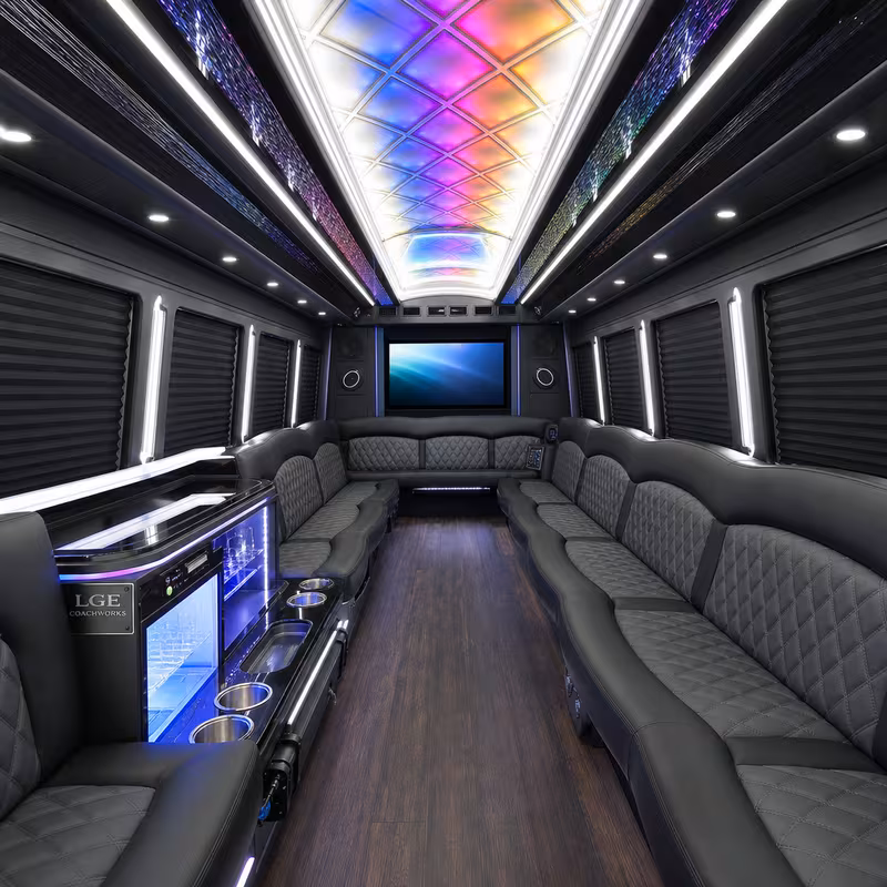 25 Passenger Party Bus Interior