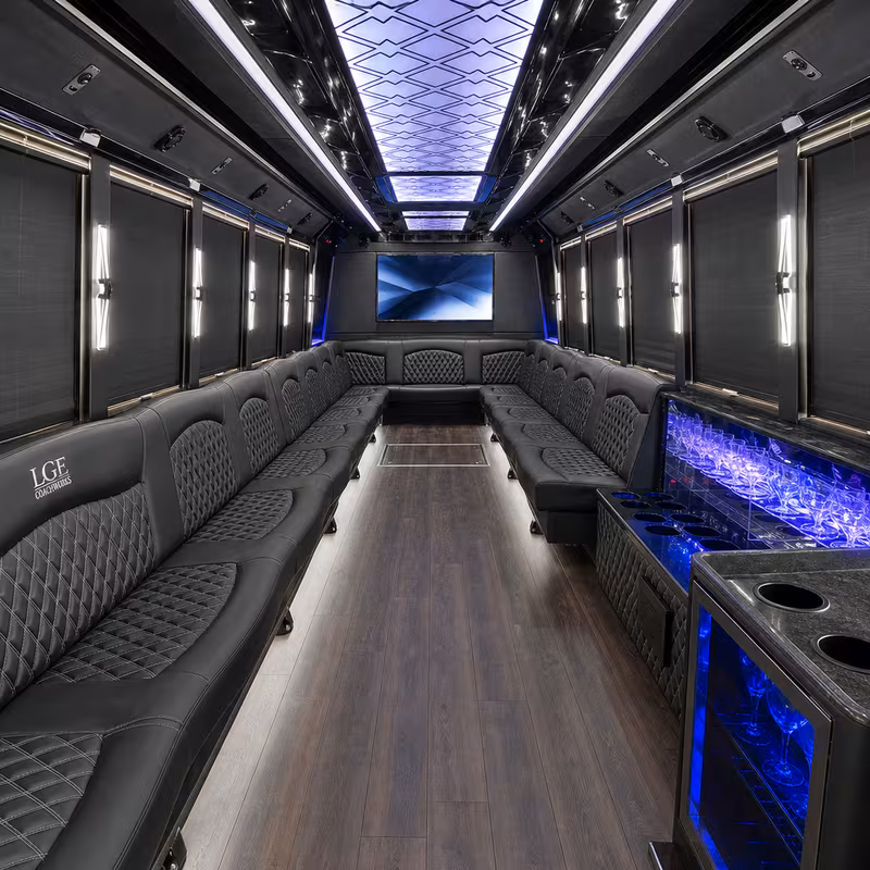 25 Passenger Party Bus Interior