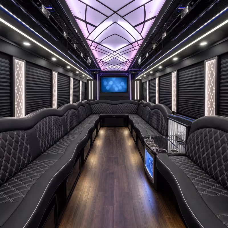 30 Passenger Party Bus Interior