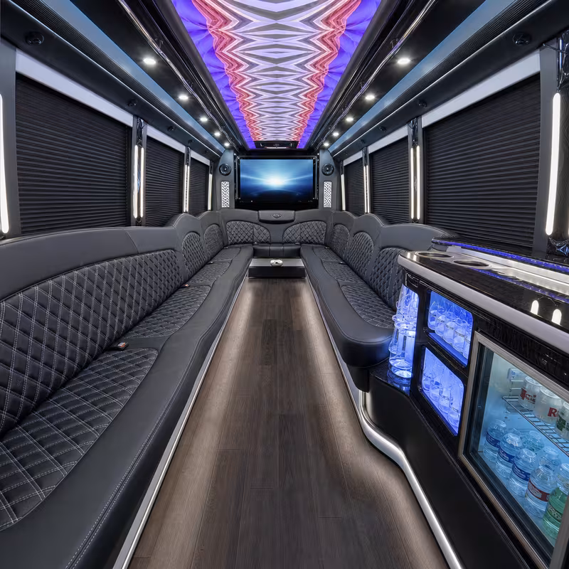 30 Passenger Party Bus Interior