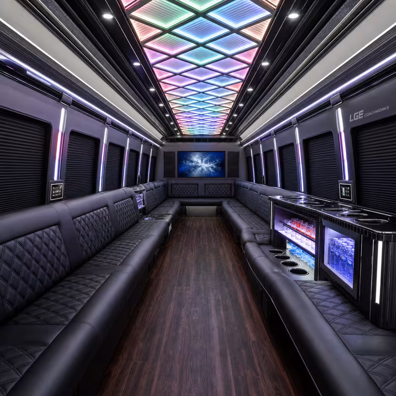 40 Passenger Party Bus Interior