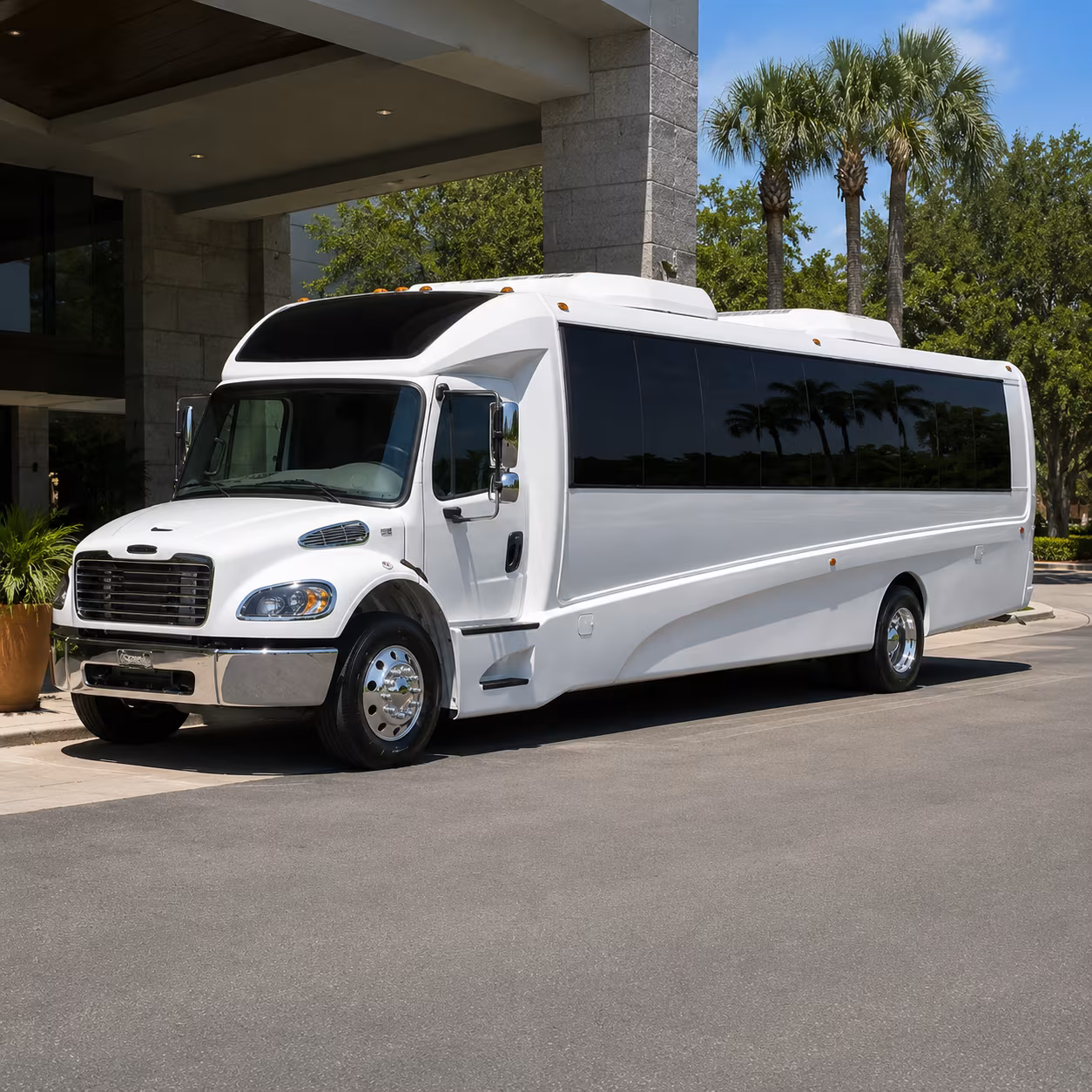 Rochester School Event Transportation party bus exterior