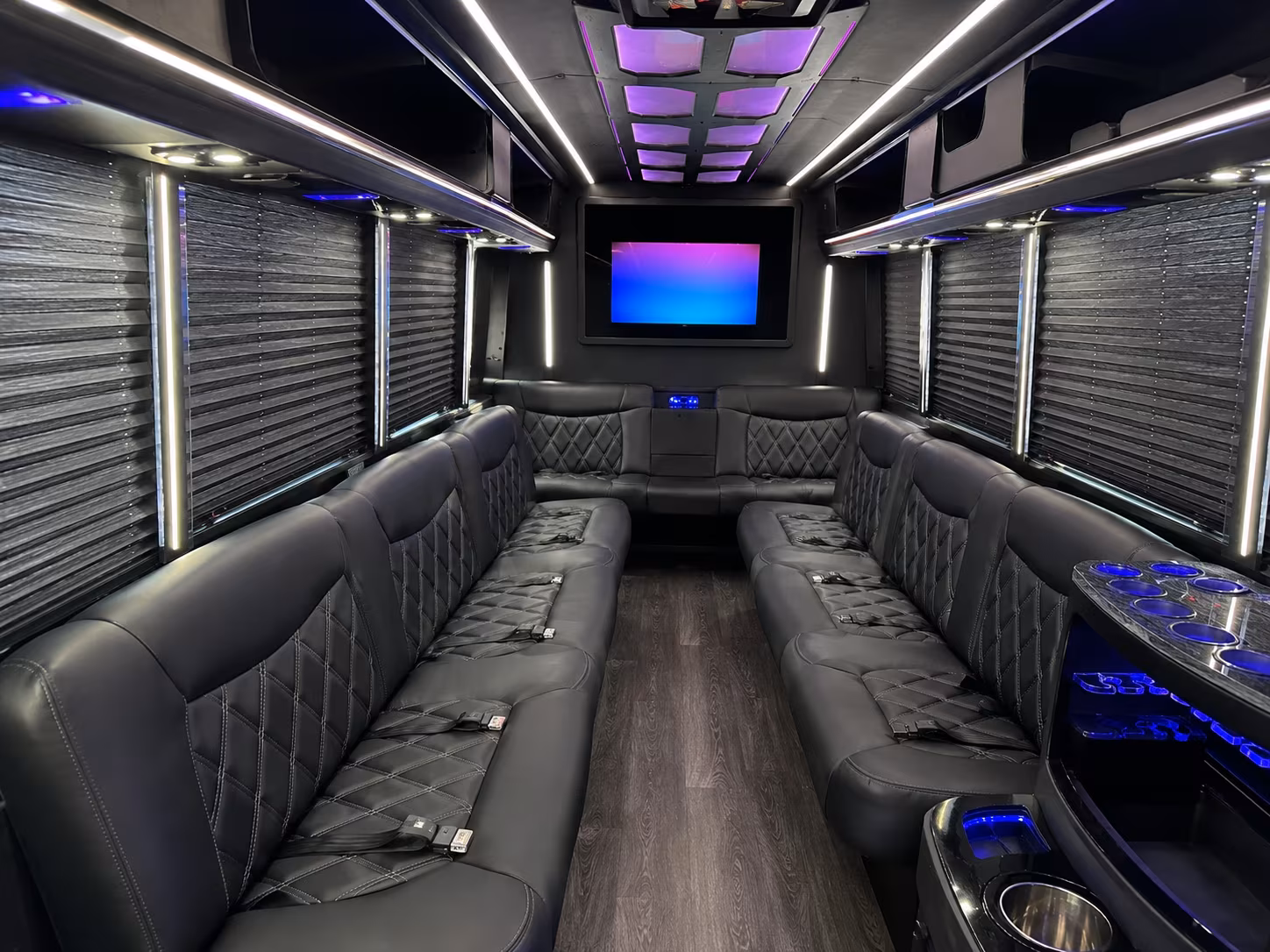 Rochester Sporting Event Transportation party bus exterior